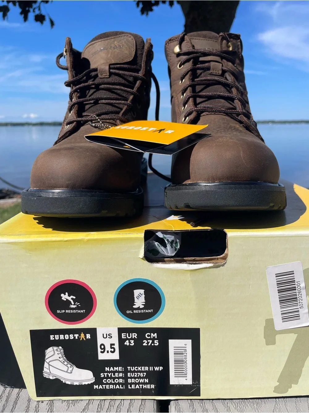 Men’s Eurostar Tucker II WP Brown Leather Work Boot 9.5